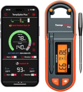 Here is the generated SEO meta description:

"Accurately cook your favorite meats with ThermoPro TempSpike Wireless Meat Thermometer featuring 2 ultra-thin probes and a stand-alone LCD booster for BBQ, oven, grill, kitchen, smoker, or rotisserie use. Perfect for precision cooking."