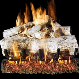 Bring warmth and ambiance to your living space with the Peterson Real Fyre 24-inch Mountain Birch Log Set, featuring a vented G4 burner for efficient combustion. Perfect for cozy nights in.