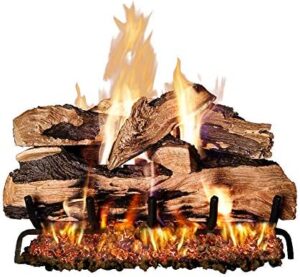 Here is the generated SEO meta description:

"Upgrade your fireplace with Peterson Real Fyre's Split Oak Log Set, featuring a natural gas vented burner and match-light ignition. Enjoy cozy warmth and ambiance."