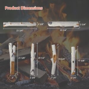Add warmth to your home with our 6-piece ceramic Birch gas fireplace logs, featuring realistic fake wood decor for indoor inserts. Perfect for electric fireplaces, outdoor bowls, and linear pits, these heat-resistant and stackable logs are a cozy addition.