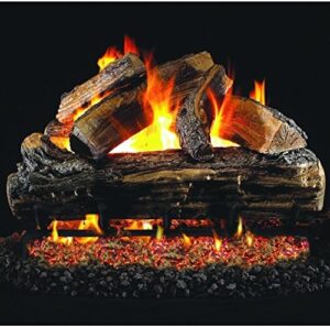 Enhance your fireplace ambiance with Peterson Real Fyre's 24-inch Split Oak Gas Logs, offering realistic flame effect without burners.