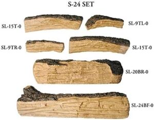 Enhance your fireplace ambiance with Peterson Real Fyre's 24-inch Split Oak Gas Logs, offering realistic flame effect without burners.