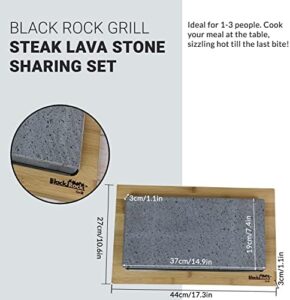 Savor the perfect steak with the Black Rock Grill Ultimate Sharing Steak Stone Set, featuring restaurant-grade lava stone for superior heat and flavor, ideal for sharing meals with friends and family.