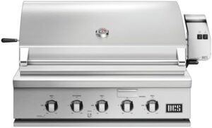 Unlock sizzling summer vibes with the DCS Series 7 propane gas grill, featuring a rotisserie and spacious cooking area. Enjoy backyard gatherings with friends and family!