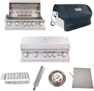 Unlock sizzling grilling experiences with the Lion Premium Grills BBQ Gas Grill Bundle, featuring a 40" grill package, double access doors, single side burner, and more great features.