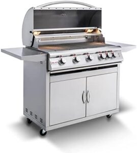Unleash backyard cooking mastery with the Blaze Premium LTE 40-Inch 5-Burner Propane Gas Grill, featuring a rear infrared burner and grill lights. Perfect for outdoor enthusiasts.