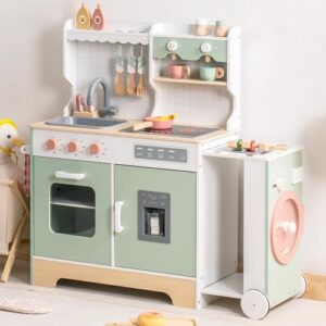 Here is the generated meta description:

"Imaginative play for kids with ROBUD's Wooden Play Kitchen Set! Includes BBQ grill, ice maker, coffee machine & accessories. Lights & sounds add fun. Perfect gift for toddlers aged 3+."