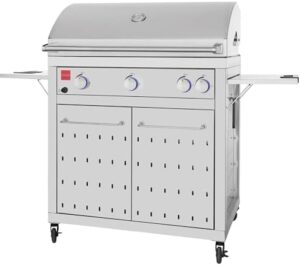 Discover the Fuego F36S-Pro-NG gas grill, featuring stainless steel construction, lights, and a rear burner. Perfect for outdoor cooking enthusiasts! (146 characters)