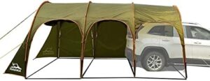Protect your family and friends from the elements with this large camping tent for 8-10 people, featuring waterproof and windproof design, easy setup, and ample space for picnics, BBQs, and gatherings.