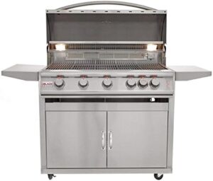 "Upgrade your outdoor cooking experience with this 40-inch Freestanding Grill with Lights featuring natural gas ignition. Compact and stylish design perfect for any backyard or patio, ideal for family gatherings and BBQs."