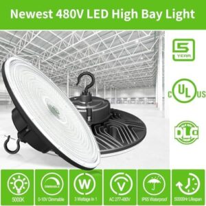 Here is the generated SEO meta description:

"Boost warehouse efficiency with this 9-pack of high-bay lights, featuring adjustable dimming and UL/DLC listing. Perfect for workshops and factories, these energy-efficient LEDs provide 34800LM at 5000K."