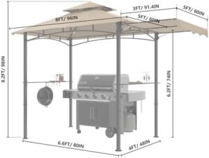 Unlock the ultimate outdoor entertaining experience with MASTERCANOPY's 11x5 Grill Gazebo, featuring extra side awning and 2 LED lights. Perfect for patio parties, backyard picnics, and more!
