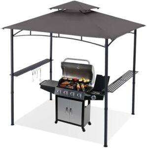 Here is the generated meta description:

"Add ambiance to your outdoor gatherings with the ABCCANOPY 8x5 Grill Gazebo Shelter, featuring a dark gray canopy and LED light. Perfect for BBQs and parties, this gazebo shelter provides shade and style."