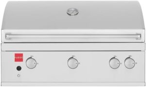Here is the generated meta description:

"Upgrade your outdoor cooking experience with Fuego's F36S-Pro-B 304SS gas grill featuring lights and rear burner, perfect for large families or gatherings. Get ready to sizzle!"