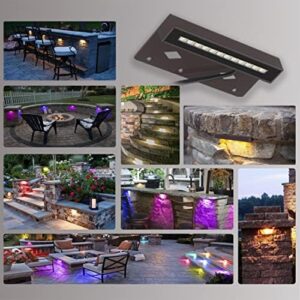 Enhance your outdoor spaces with this 4-pack of LED hardscape lights. Waterproof and UL listed, they're perfect for paver landscapes and step decks, offering color-changing functionality.