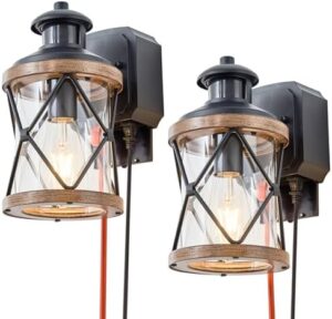 Here is the optimized SEO meta description:

"Enhance your outdoor space with this Dusk to Dawn Motion Sensor Porch Light, featuring 3 lighting modes and GFCI outlet. Rust-resistant and waterproof design for industrial use."