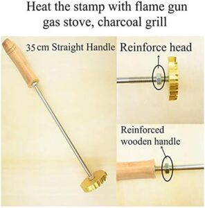 Elevate your BBQ game with the Custom Logo Wood Branding Iron, featuring a durable leather stamp and comfortable handle for precision markings. Perfect for grilling enthusiasts! (146)