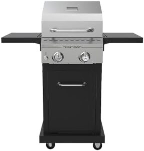 Here is the generated meta description:

"Fuel outdoor adventures with this powerful 2-Burner Propane Barbecue Gas Grill, featuring foldable tables and 28000 BTUs. Perfect for camping, patio or garden cooking!"