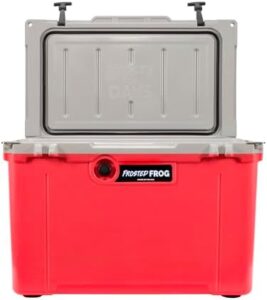 Here is the optimized meta description:

"Keep drinks and food cool with the Frosted Frog Hyper-Light cooler, 30% lighter than traditional rotomolded coolers. Perfect for beach trips, camping, fishing, or boat days - stay refreshed with this USA-made insulated portable chest."