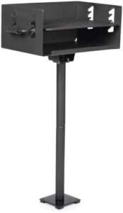 Here is the optimized meta description:

"Perfect for backyard barbecues and camping trips, this Ash & Ember park-style grill features 384 sq. in of cooking space with a jumbo charcoal grate and single post design. Save big on your outdoor grilling needs!"