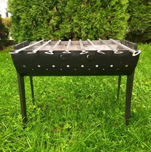 Here is the output:

"Perfect for BBQ lovers, this Mangal Grill Steel Portable Charcoal Folding 2mm Kebab Shish Kabob Grill features 8 skewers and a durable steel construction, ideal for Brazilian-style manghal barbecues."
