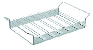 Discover a quick and easy way to grill like a pro with Rösle's Stainless Steel Kabob Rack. Includes 10 skewers for versatile meal prep, perfect for camping trips or backyard BBQs.