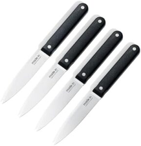Master the art of cooking with Made In Cookware's Steak Knives, a set of 4 precision-crafted knives featuring full tang designs and truffle black handles. Perfect for any chef!