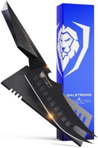 Here is the optimized SEO meta description:

"Sharpen your grilling skills with the Dalstrong BBQ Pitmaster Meat Knife, featuring 6.5-inch high-carbon steel blade, black titanium nitride coating, and NSF certified sheath for safe storage. Discover the perfect cooking companion with this Shadow Black Series knife."