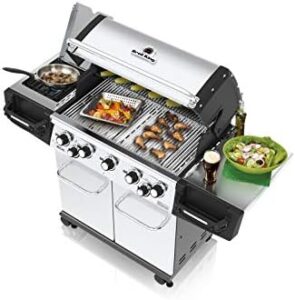 Here is the optimized SEO meta description:

"Experience the ultimate grilling experience with Broil King's Regal S 590 Pro propane gas grill, featuring 5 burners and durable stainless steel construction. Perfect for backyard gatherings or everyday use."