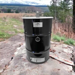 Here is the optimized meta description:

"Unlock outdoor cooking with this complete LavaLock DIY 30 Gallon Premium UDS Smoker Kit, featuring a drum, charcoal basket, cooking grate, intake, smoke stack, thermometer, and lid handle. Perfect for BBQ enthusiasts!"