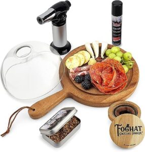 Here is the optimized meta description:

"Transform your grilling experience with this Cloche Set featuring Bourbon Whiskey Barrel Oak Smoking Fuel and Torch. Infuse whiskey, cheese, meats, and BBQ with a rich oak flavor"