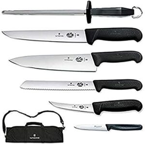 Here is the generated SEO meta description:

"Elevate your cooking experience with this Victorinox 7-piece cutlery set featuring a durable Fibrox handle and black canvas roll, perfect for everyday use. Upgrade your kitchen essentials today!"