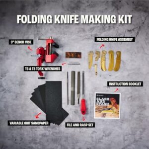 Discover the ultimate gift for men with our Man Crates Folding Knife Making Kit. Includes everything needed to create a custom knife: blade, handle, vise, file, and more! Perfect for hobbyists and enthusiasts.