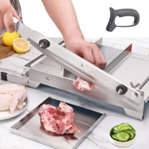 Here is the optimized SEO meta description:

"Effortlessly slice and chop meat with Moongiantgo's heavy-duty frozen meat slicer, featuring a double blade and 13.5-inch design for precise cuts. Perfect for Korean BBQ, Shabu hot pot, and more."