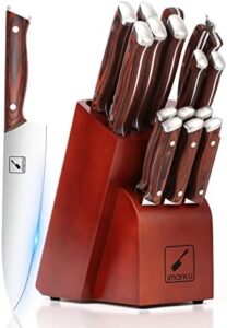Discover the imarku Knife Set, a 16-piece Japanese kitchen knife set featuring ultra-sharp chef knives and a high-carbon stainless steel block with sharpener. Perfect for home cooks and professionals alike.