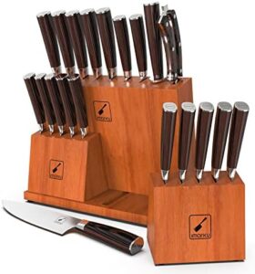 Elevate your cooking experience with the Imarku Knife Set, featuring 20 premium pieces of Japanese high carbon steel knives and a convenient block. Perfect gifts for women or Valentine's Day.