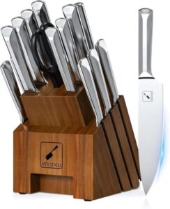 Get the ultimate kitchen companion with imarku's 16-piece high-carbon stainless steel knife set, featuring ultra-sharp blades and a non-slip ergonomic handle. Perfect gift for any chef or cooking enthusiast!