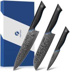 Upgrade your kitchen with the 3PCS Ultra Sharpe Chef Knife Set featuring 67-Layer Japanese Damascus Steel forges and premium G10 handles, ideal for professional-grade performance.