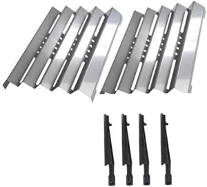 "Upgrade your gas grill's performance with this replacement kit featuring 4 cast burners and 2 stainless heat shields. Ideal for models 141.173371, 141.173372, 156400, 157900, 157901, and 157902."