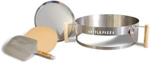 Turn up the heat with KettlePizza Deluxe USA 22.5, a pizza oven kit for 22.5 inch kettle grills, featuring a pizza stone and aluminum peel for perfect pies every time.