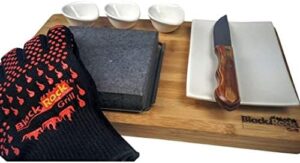 Experience the ultimate grilling experience with Black Rock Grill's Steak On The Stone Set, featuring a hot rock grill table top lava cooking stone for effortless and healthy cooking. Cook to perfection with this innovative gift set!