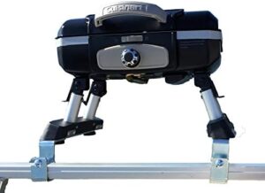 Upgrade your pontoon boat grilling experience with the Cuisinart Grill, now modified for perfect fit with Arnall's Stainless Grill Bracket Set. Enjoy 3-in-1 versatility and durability.