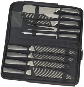 Elevate your cooking game with this Ross Henery Professional 10-Piece Premium Stainless Steel Chef's Knife Set, featuring sharp blades and a protective case for safe storage.