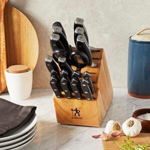 Discover the Henckels Forged Premio 18-piece knife block set, featuring high-carbon stainless steel blades and a comfortable storage block. Perfect for home cooks and professional chefs alike, with discounts available on this premium collection.