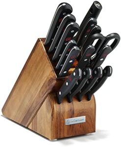 Discover the WÜSTHOF Gourmet 16-Piece Knife Block Set, featuring high-carbon stainless steel blades and ergonomic handles. Includes precision-sharpened knives perfect for home cooks and professional chefs alike, with savings up to 25% off the regular price.