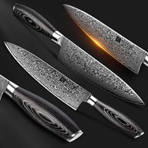 Here is the optimized SEO meta description:

"Sharp and durable XINZUO 5-Piece Kitchen Knife Set for home cooking and professional chefs. Includes Damascus chef knife with Pakkawood handle, perfect gift box set."