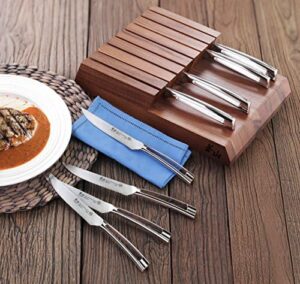 Here is the optimized SEO meta description:

"Slice into perfection with the Cangshan N1 Series steak knife set, featuring German steel forged blades and a solid acacia wood block. 8-piece set for all your culinary needs."