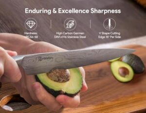 Discover the ultimate kitchen knife set, featuring 14 ultra-sharp pieces with magnetic holder. Durable German stainless steel and ergonomic handle for effortless cutting, plus elegant red design. Perfect for everyday use.