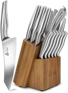 Discover the ultimate kitchen companion - 16-piece DDF iohEF knife set with block featuring ultra-sharp Japanese stainless steel blades and sharpener for effortless cooking and slicing. Perfect for any culinary enthusiast!