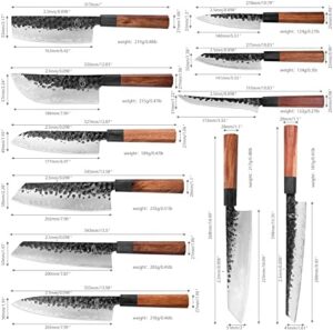 Discover the ultimate Japanese chef's knife set for home cooks and pros. Includes 18pcs of high-quality, hand-forged knives with rosewood handles, perfect for meat, sushi, and more. Includes a convenient storage bag. Perfect your culinary skills today!